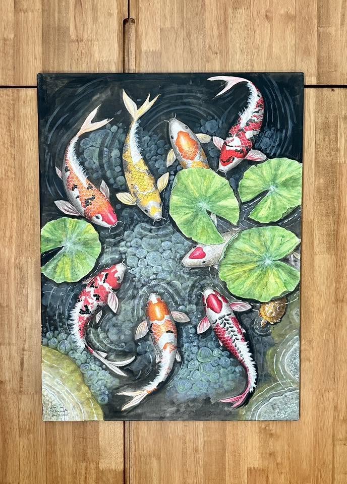 ปลาคราฟแปดเซียน เฟรมผ้าใบ 60X80 cm